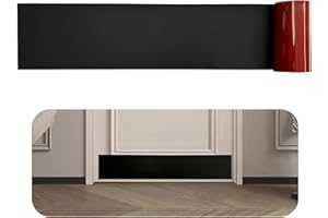 BAJIAOREN Silicone Rubber Door Kick Plate 6x42 Inches Self Adhesive Black Cut-to-Fit KickPlates for 36-44 Inch Wide Exterior Interior Doors Peel and Stick On 6''x42''