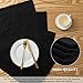 SyMax Table Placemats Linen Set of 6 Heat Resistant Fabric Table Mats Washable Table Runner for Dining Room,Party(Black, 6pcs)