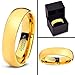Charming Jewelers Tungsten Wedding Band Ring 5mm for Men Women Comfort Fit 18K Yellow Gold Plated Plated Domed Polished