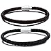 Jstyle 28Pcs Braided Leather Bracelet for Men Women Wooden Beaded Cuff Wrap Bracelet Adjustable