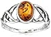 Amazon Collection Sterling Silver Amber Celtic Love Knots Ring