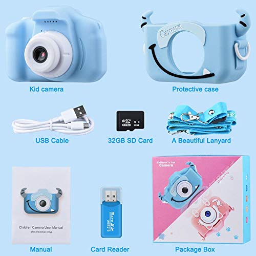 GREPRO Kinder Kamera, 2.0”Display Digitalkamera Kinder (Blau or Rosa Wählen) Geschenke für 3 4 5 6 8 7 9 Jahre Jungen… – Bild 7