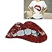 Crqes 1 Pcs Embroidered iron on patches for clothing Red sequins Lips DIY Motif Applique,9.83inch4.32inch