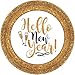 New Years Eve Essential Disposable Dinnerware Party Pack Supplies For New Years Party For 25 Black and Gold Hello New Year Paper Plates and Napkins