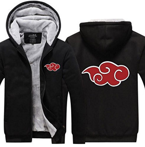 Poetic Walk Naruto Akatsuki Itachi Red Cloud Printed Cosplay Winter Jacket Coat