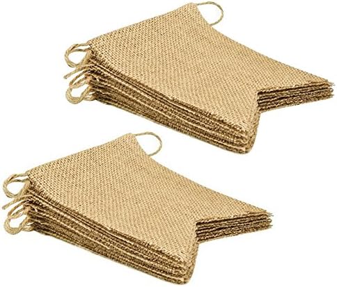 SUNHE 30 Pcs Burlap Banner , DIY Decoration for Wedding, Birthday and Kids Party, 14.5feet (30Pack)