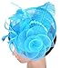 Womens Fascinators Hat with Headband Acid Blue