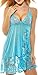 ADOREJOY Womens Babydoll Lingerie Set Plus Size Sleepwear(XXL,Sky Blue)