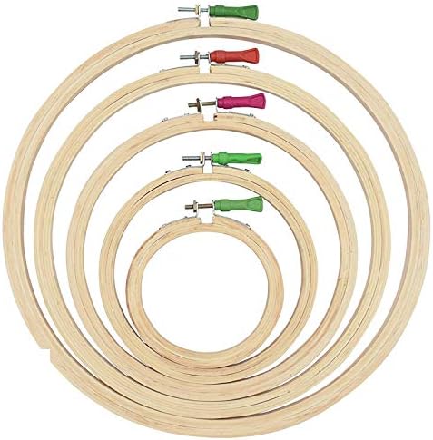 Crafts Wooden Embroidery Hoop Ring Frame: Set of 5 pcs: for Cross Stitch Craft, Sewin g Tool, Embroidery (Size 5/6/8/10/12)