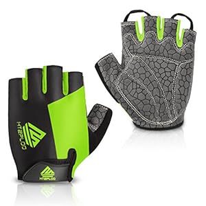 HTZPLOO Bike Gloves Cycling Gloves Biking Gloves Half Finger Bicycle Gloves for Men Women with Anti-Slip Shock-Absorbing…