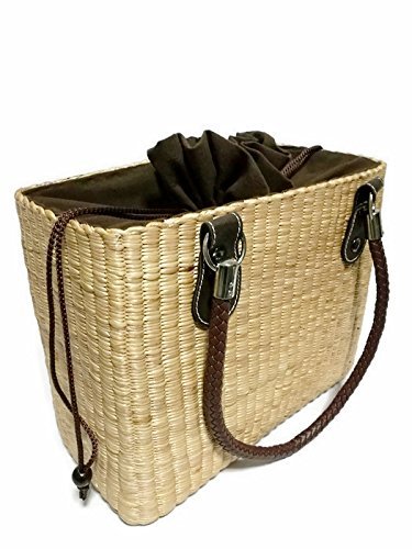 Natural Basket Bike Water hyacinth Removable Handle Bags 3-Strap Bicycle Basket