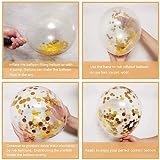 Yukiyi 60Pcs 12-Inch Gold & Black Balloon Set Latex Confetti Arch Kit view 3