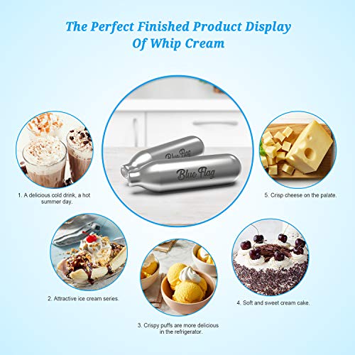 BLUE FLAG Mint Flavor Whipped Cream Chargers N2O Nitrous Oxide 8Gram Cartridge for Whipper