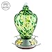 Best Home Products Hummingbird Feeder with Perch - Blown Glass | Autumn Impressions Green & Yellow | 28 Ounces