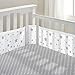 BreathableBaby | Classic Crib Bedding Set | Helps Prevent Arms and Legs from Getting Stuck Between Crib Slats | Independently Tested for Safety | 3 Piece | Star Light White and Gray