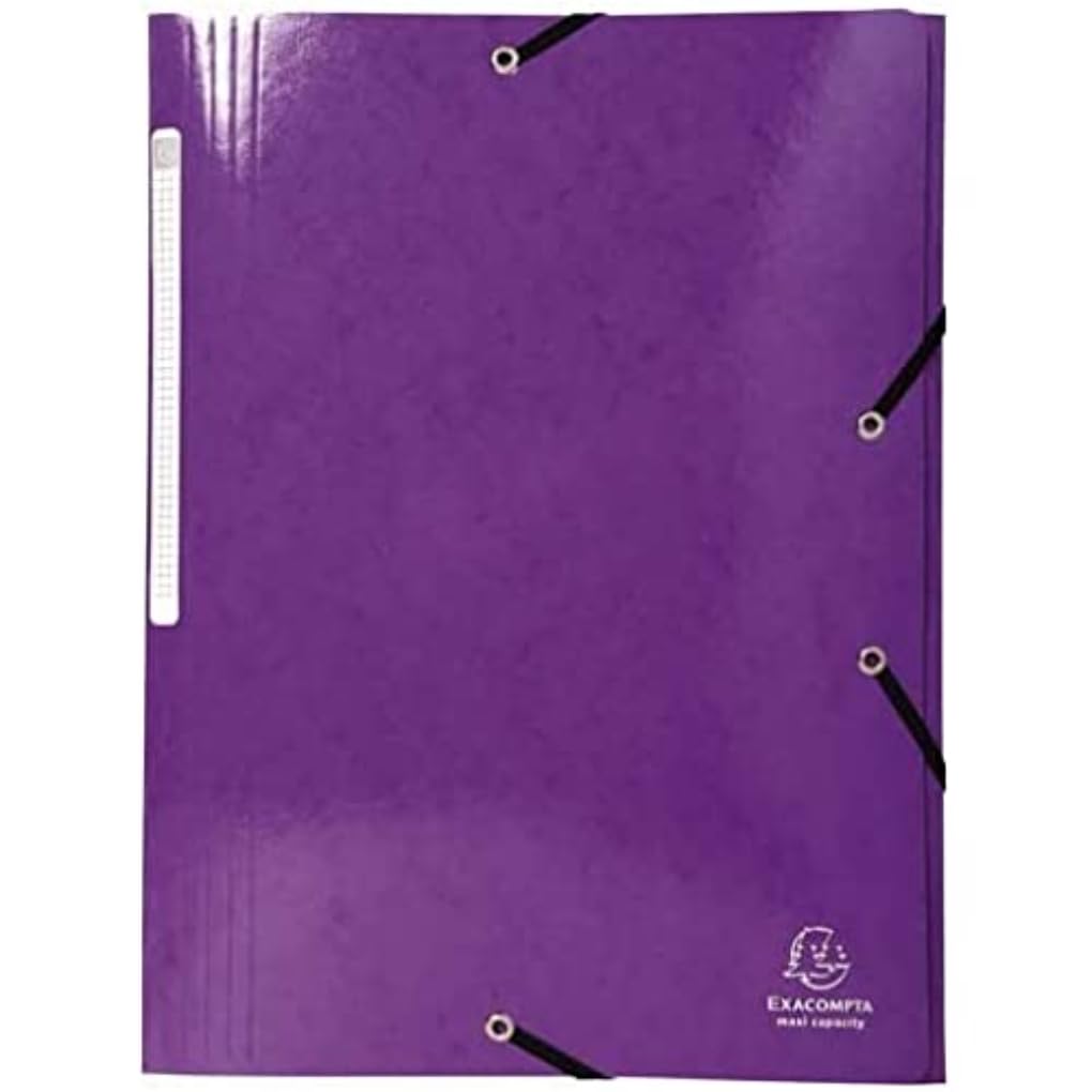 Exacompta - Ref 55826E - Iderama Collection - Elasticated 3-Flap Folder - Suitable for A4 Documents, 425gsm Glossy Coated Pressboard, FSC-Certified - Purple