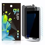 [2 Pack] Samsung Galaxy S7 Privacy Tempered Glass Screen Protector, Haodewei [Easy-Install] Bubble Free [Touch Sensitive] +1 Pack Carbon Fiber Back Protector [Not Fit For S7 Edge]