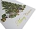 The Napa Press Premium Christmas Cards - 20 Pack - Traditional Christmas Tree with Gold Embossed Foil and Linen Texture - 20 Heavyweight Holiday Cards and Gold Foil Lined Envelopes