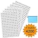 Clothing Size Stickers by Yoklili – 1/2” White Adhesive Apparel Circle Size Labels, All 7 Sizes (XS/S/M/L/XL/XXL/XXXL), Pack of 4200, Zipper File Bag Included