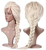 Anogol Hair Cap+Blonde Cosplay Wig Party Braid Hair Wigs for Costume Halloween