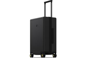 LEVEL8 Hard Shell Carry on Luggage Airline Approved, Carry-on Suitcases with Wheels, Lightweight Luminous Textured Hardside Travel Bag with Tsa Lock, 20 Inch, Black