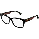 Gucci GG 0278O 011 Black Plastic Rectangle Eyeglasses 55mm, 55-15-145