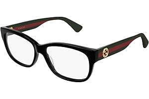 Gucci GG 0278O 011 Black Plastic Rectangle Eyeglasses 55mm, 55-15-145