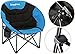 KingCamp Oversized Saucer Round Camping Chair Portable Padded Outdoor Folding Chair for Adult with Cup Holder Back Pocket Carry Bag, Support Up to 300lbs, Blue