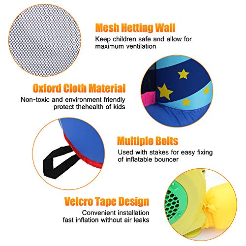 DREAMVAN Inflatable Bounce House with 350W Air Blower (Stars Castle) --Jumping Area 66" 63"-- 420D Oxford Cloth 840D Oxford Cloth Jump Surface - Thumbnail 2