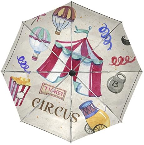Automatic Umbrella Waterproof Windproof Strong Travel Folding Circus Ticket Umbrella Auto Open Close Lightweight Slip Proof for One Handed