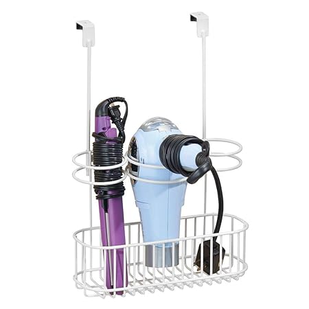 mDesign Fönhalter ohne Bohren – mit Gitterbox aus Metall – ideal zur