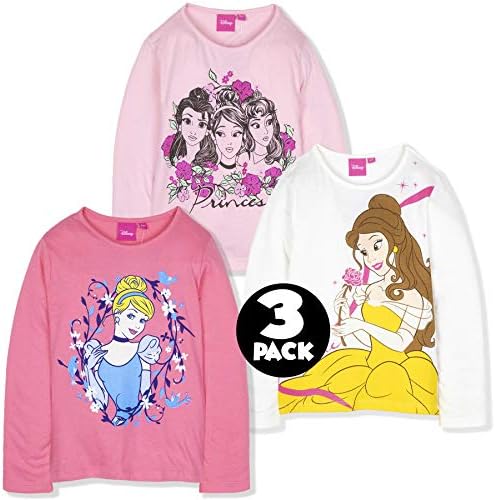 Multi Pack of Licensed Long Sleeve Character Tops for Boys Girls 2-Pack, 3-Pack 100% Cotton - Minions, Paw Patrol, Disney Mickey Minnie Mouse, Frozen
