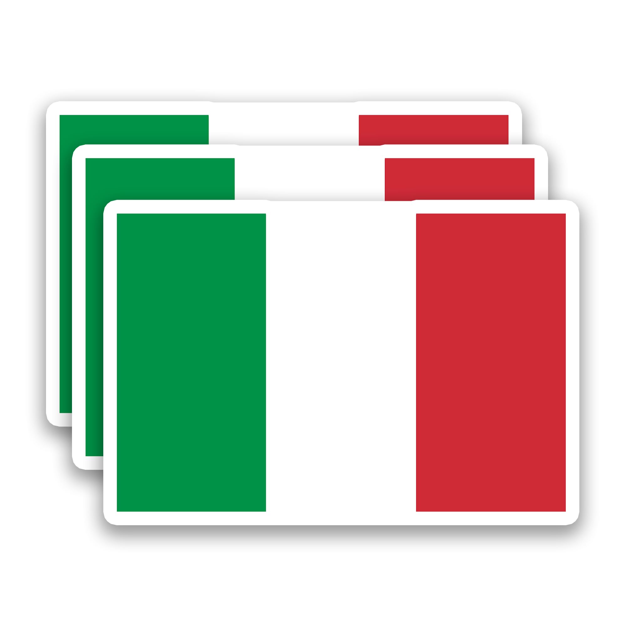(3Pcs) Italy Flag Sticker – Italian Flag Stickers Vinyl Decal, 3" x 2''