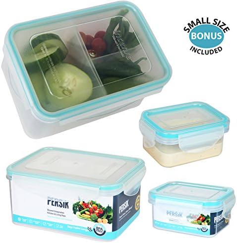 Lunch Containers Bento box - for Kids &amp; Adults, - INCLUDES 2 SIZES - 37 oz. (1.1 L) - Divided Containers with 3 Removable Compartment Food Prep Portion Control + BONUS + 5 oz. (150 ml) Soup Container