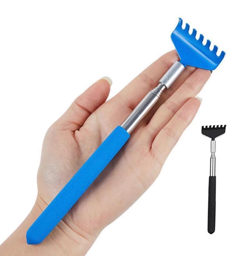 LIANRISES 2pcs Back Scratcher for Men & Women, Telescopic, Extendable 20cm to 68cm, Stainless Steel