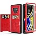 Galaxy Note 9 Case with Card Holders,SXTech (Leather Cover Series) Slim Yet Protective with Kickstand.Built-in Magnetic Backing Wallet Cases Fit for Samsung Galaxy Note 9 (2018) 6.4 Inch Cover-Red