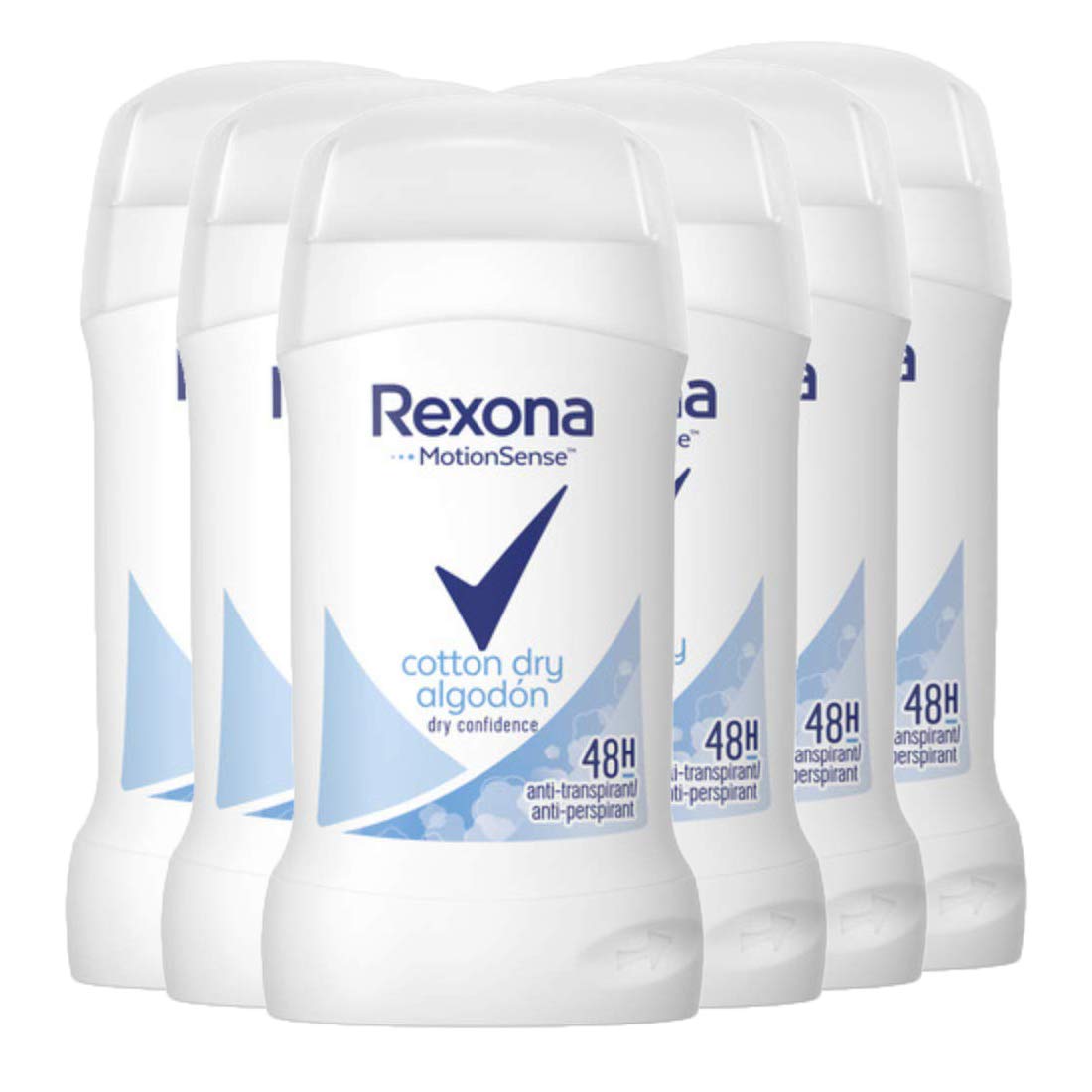 Rexona - Cotton Dry Cotton, Deodorant Stick for Women, 6 Pack (6 x 40 ml)