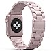 PUGO TOP Compatible with Stainless Steel Metal Iwatch Band 42mm 44mm Series 5/4/3/2/1 Men Women with Classic Butterfly Buckle. (42mm/44mm, rose gold)