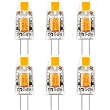 KINDEEP 12V G4 LED Bulb 10 Watt Halogen Bulb Replacement, Bi-Pin Light Bulb, 3000K Warm White, G4 Base T3 JC Type, Not Dimmable, Pack of 6