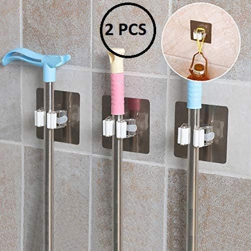 GetWay Plastic Wall Mounted Mop Gripper and Broom Hanger Holder Organizer (Large, Multicolour)