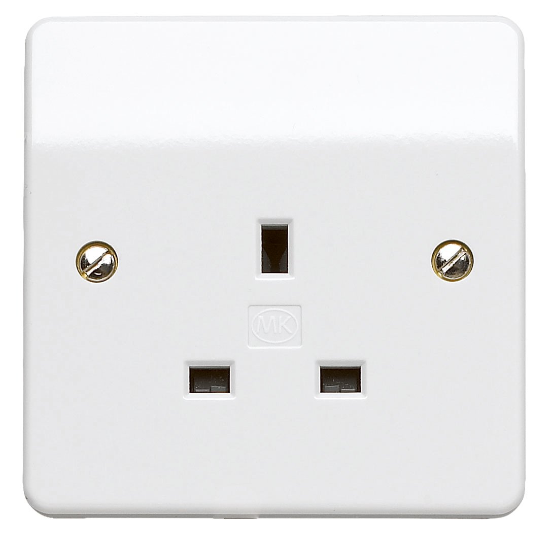 MK K780WHI 13 amp 1-Gang Socket, Standard White
