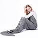 Mermaid Tail Blanket Gray All Seasons Warm Soft Living Room Sleeping Bag Cozy Crochet Blanket Mermaid Throw Blanket for Teens Adults 71