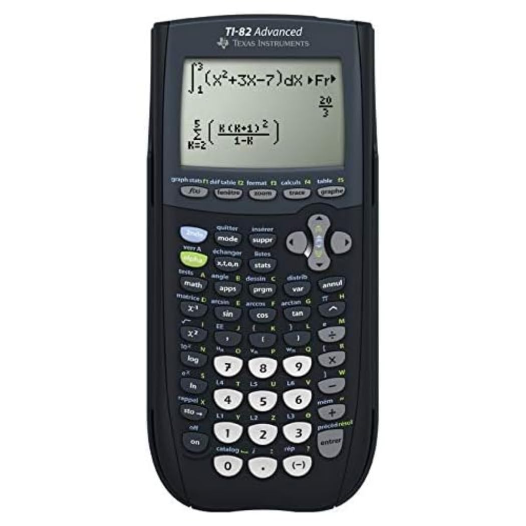 Texas Instruments TI-82 Advanced Graphing Calculator 8 Lines Only with French Instructions and Language