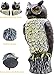 Scarecrow Owl Decoy with Rotating Head & Anti-Bird Noise, Mounting Bracket Included, Horned Fake Owl Bird Control Repellent Deterrent, By Fedmax.