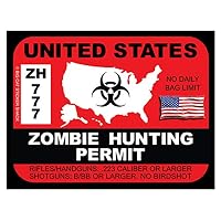 United States Zombie Hunting Permit (Bumper Sticker)