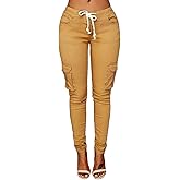 LINGMIN Women's Casaul Stretchy Pull-on Waist Skinny Solid Color Slim Leg Leggings Pants