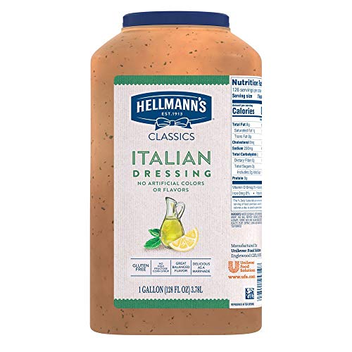 Hellmann's Classics Italian Salad Dressing Jug Gluten Free, No Artificial Flavors, Colors or High Fructose Corn Syrup, 1 gallon, Pack of 4