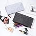 Hestya 4 Pieces Pencil Bag Pen Case Travel Bag Makeup Organizer Bag Multi-Functional Felt Pouch Zipper Bag for Pens, Pencils, Highlighters, Gel Pen (Light Grey Dark Grey)