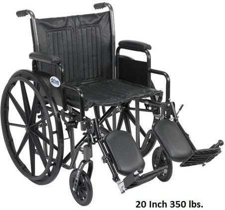 Wheelchair Silver Sport 2 Dual Axle Padded Removable Desk Arm Mag Black with Elevating Footrests by Drive Medical