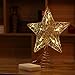NICEXMAS Christmas Tree Topper LED Star Battery Operated Treetop Decoration (Gold)